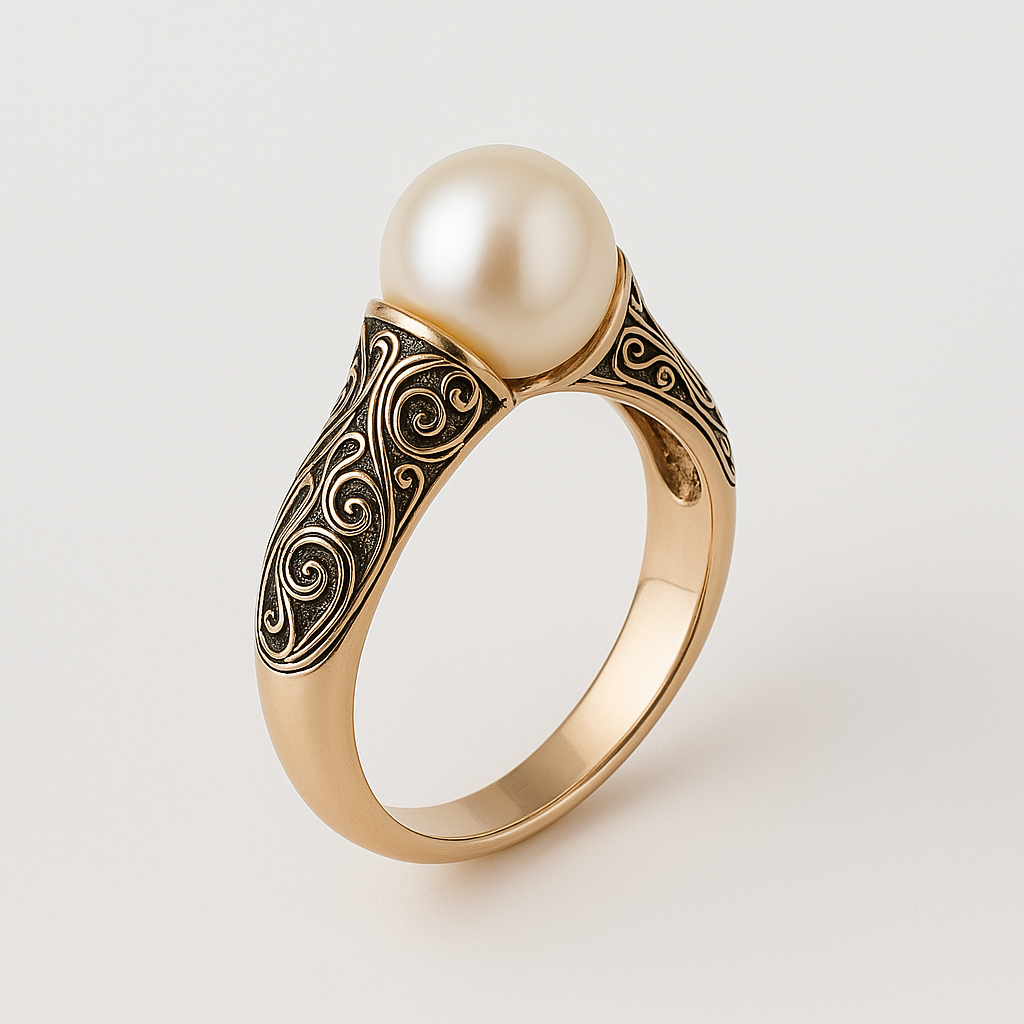 Vintage Gold Pearl Ring