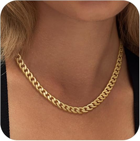 Solid Cuban Link Chain Necklace