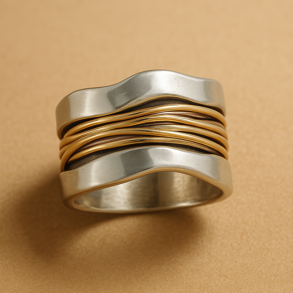Golden and Silver Thread Ring