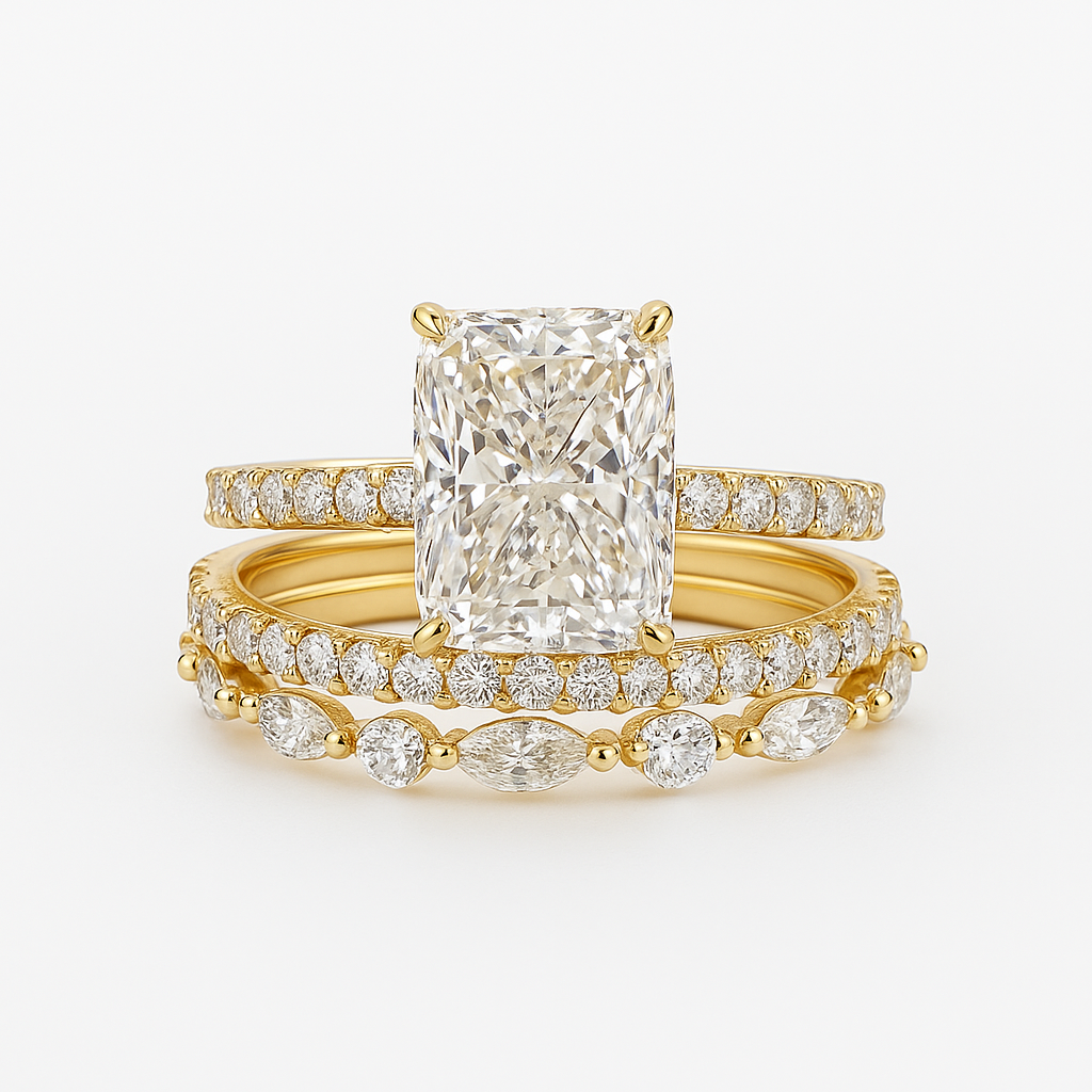 Set of 3 Jaily wedding rings