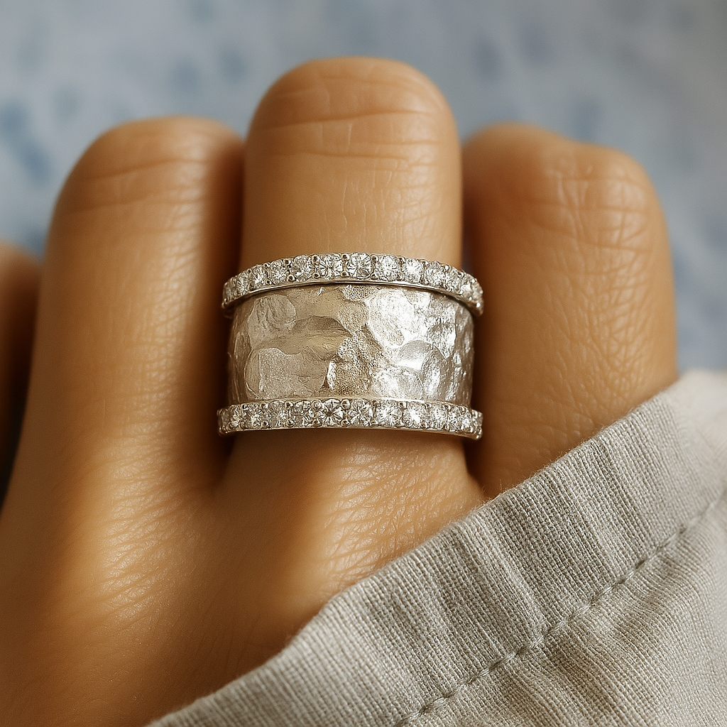 Vintage Silver-Plated Zirconia Ring
