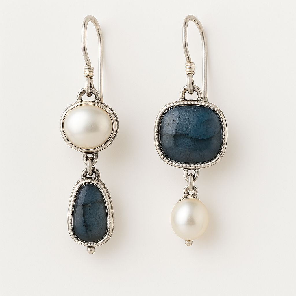 Vintage natural blue stone earrings