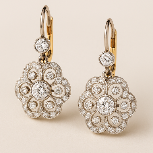 Vintage crystal mandala earrings