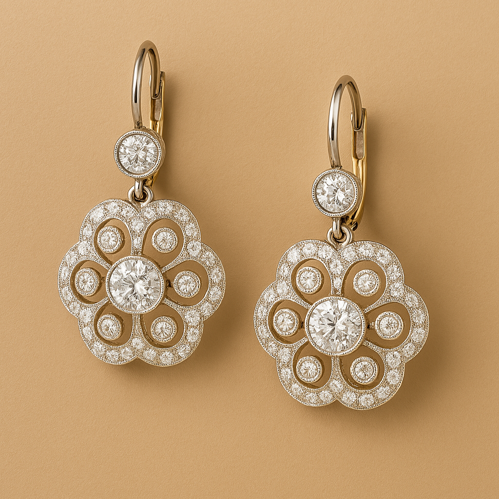 Vintage crystal mandala earrings