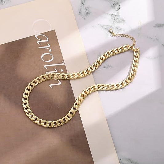 Solid Cuban Link Chain Necklace