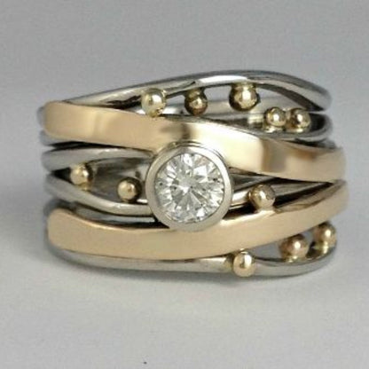 Vintage ring with embedded cubic zirconia