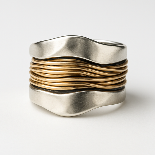 Golden and Silver Thread Ring