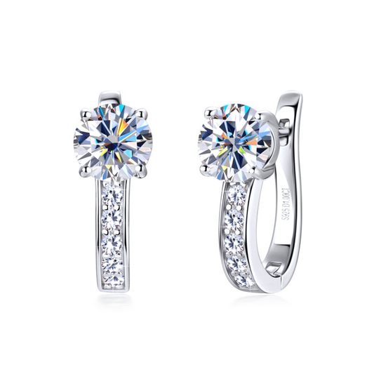 Huggie Earrings with Channel-Set Moissanite