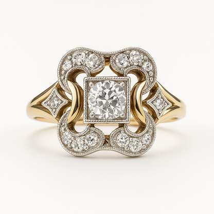 Vintage Gold Ring with Zirconia