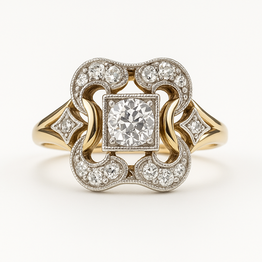 Vintage Gold Ring with Zirconia